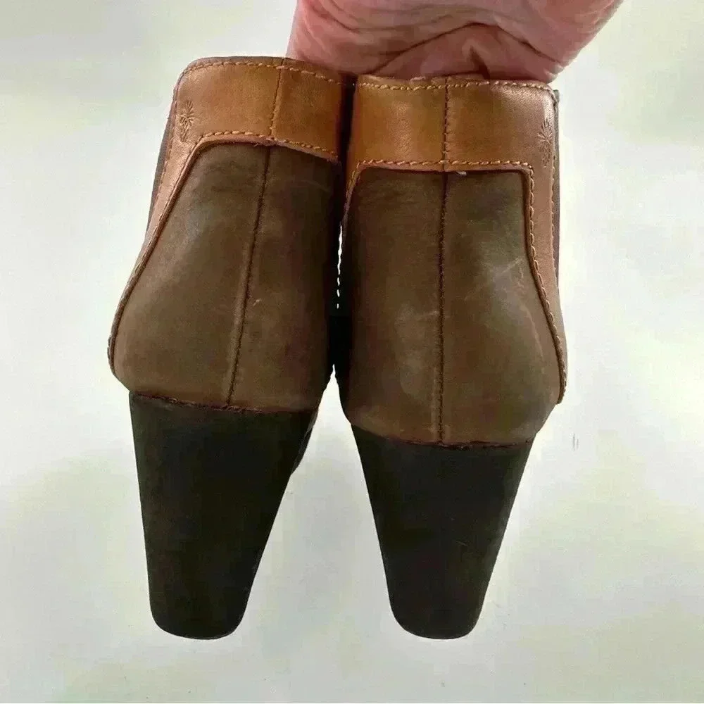 Tommy Bahamas Kishiko ankle booties 6 brown nubuck leather wedge platform boots